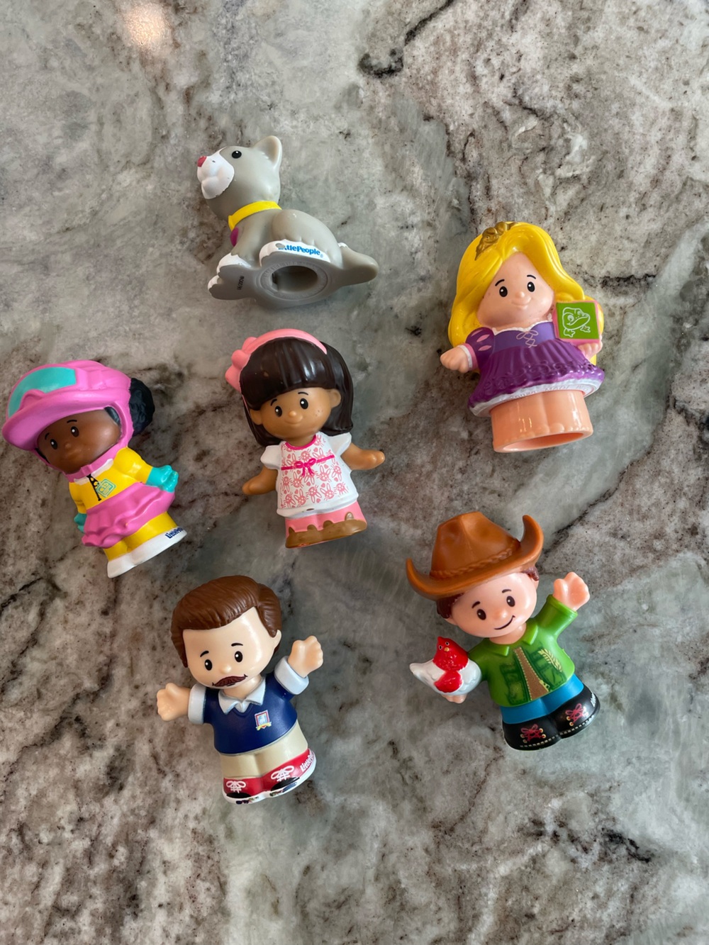Little People Lot of mixed People and Car 5 Bundle